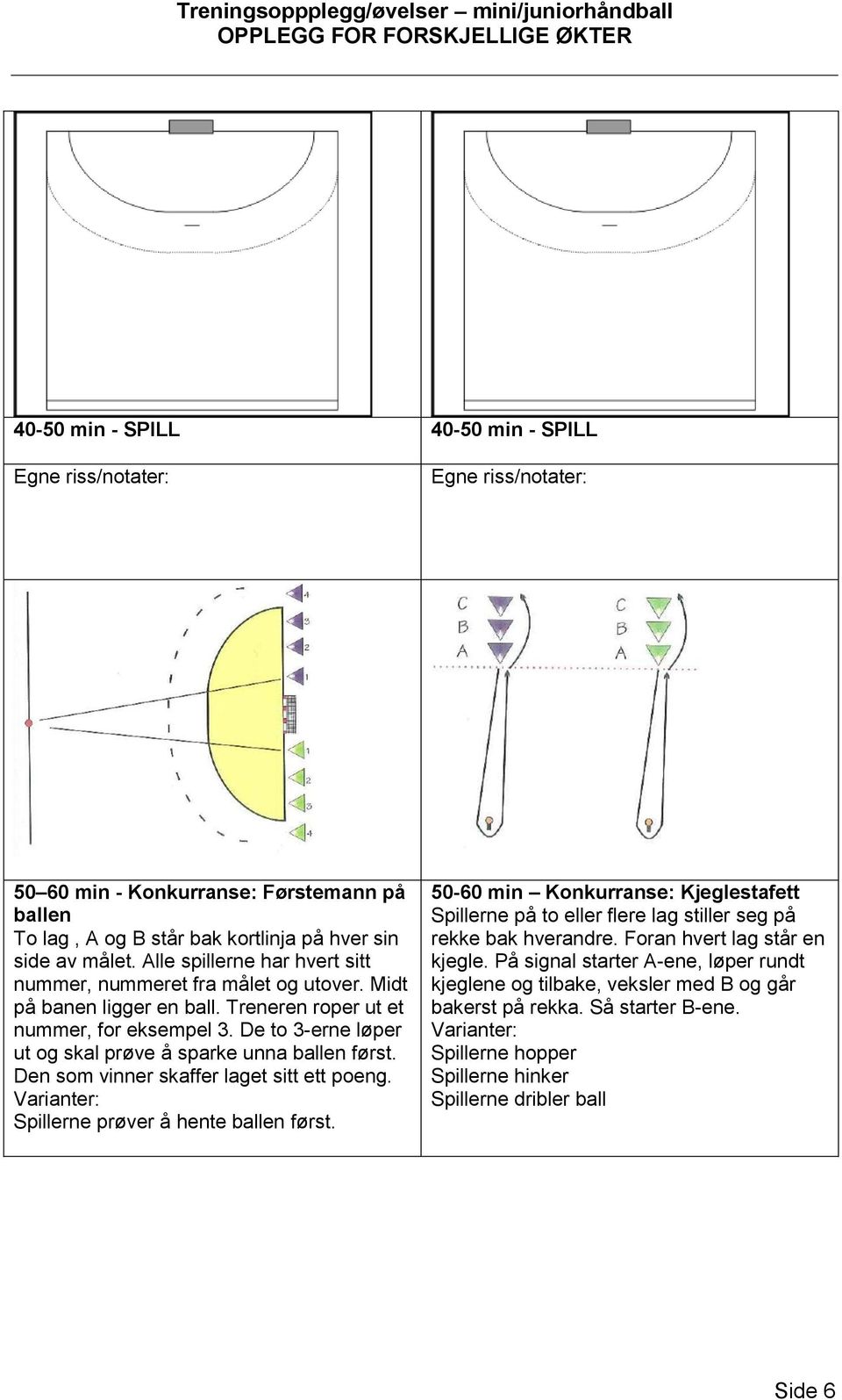 De to 3-erne løper ut og skal prøve å sparke unna ballen først. Den som vinner skaffer laget sitt ett poeng. Varianter: Spillerne prøver å hente ballen først.