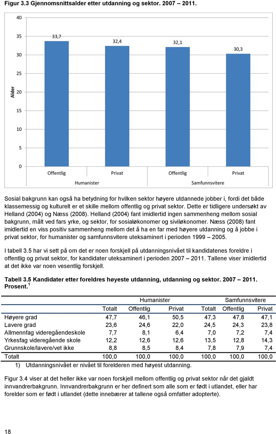 kulturelt er et skille mellom offentlig og privat sektor. Dette er tidligere undersøkt av Helland (2004) og Næss (2008).