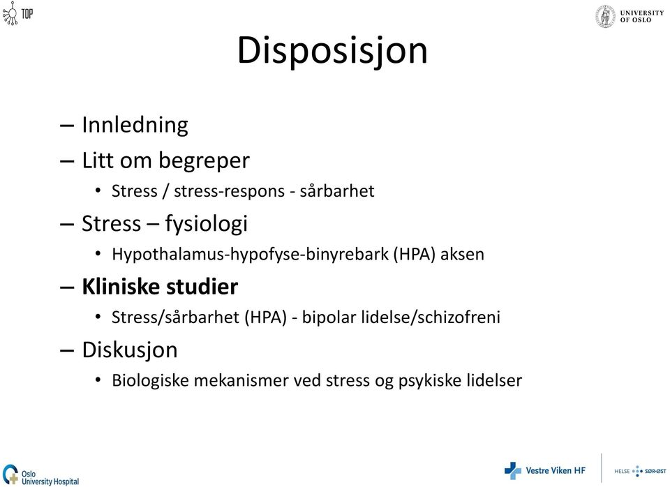 aksen Kliniske studier Stress/sårbarhet (HPA) - bipolar
