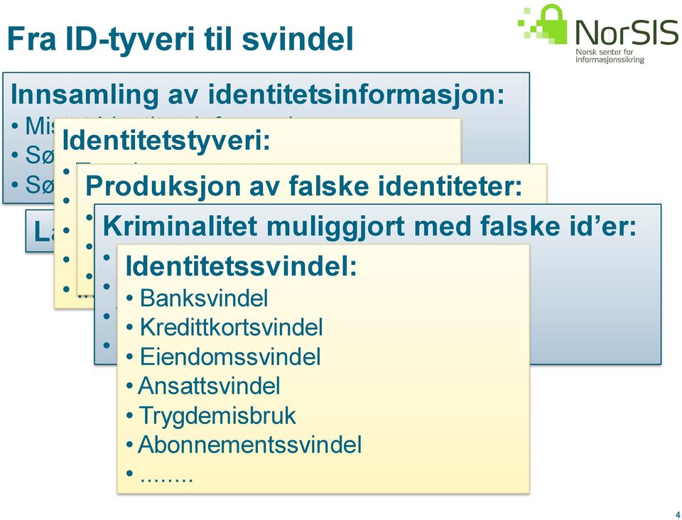 innvandring Innsider Hvitvasking Banksvindel aksess Terrorisme Kredittkortsvindel Narkotikasmugling Eiendomssvindel Ansattsvindel