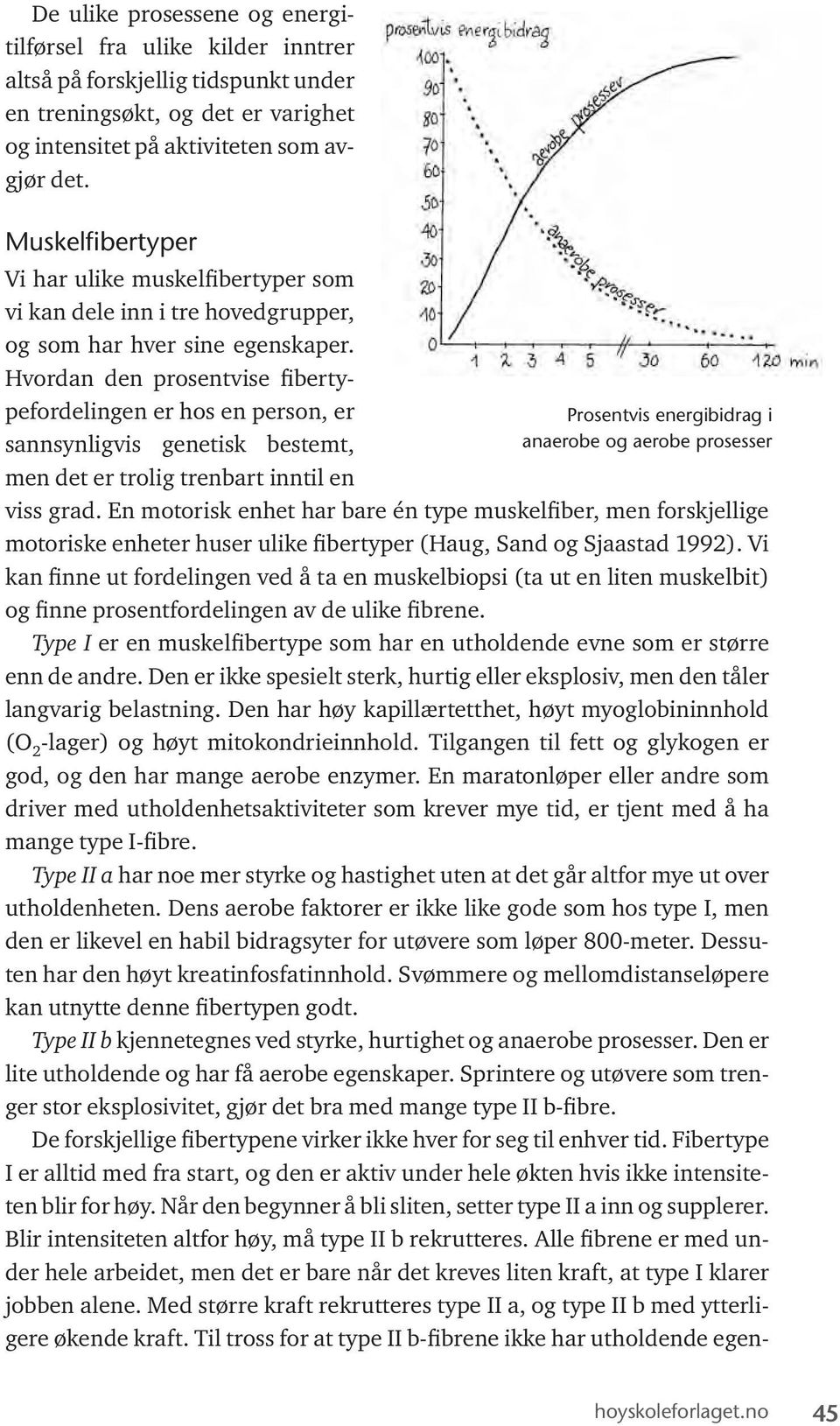 Hvordan den prosentvise fibertypefordelingen er hos en person, er sannsynligvis genetisk bestemt, men det er trolig trenbart inntil en Prosentvis energibidrag i anaerobe og aerobe prosesser viss grad.