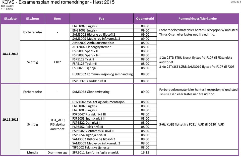 Forberedelsesmaterialer hentes i resepsjon v/ und.sted Tinius Olsen eller lastes ned fra udir.no.