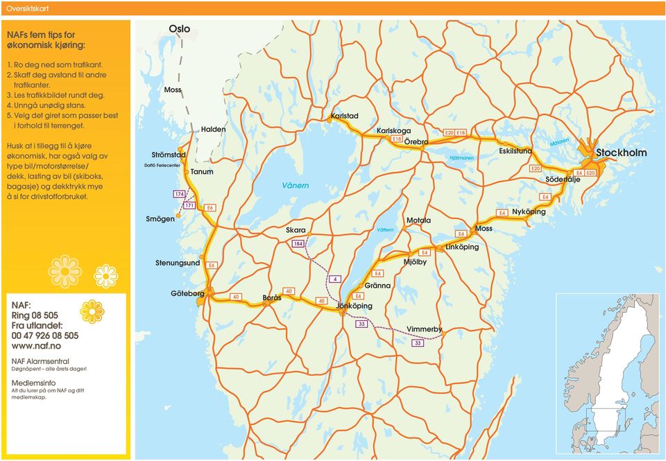 Husk at i tillegg til å kjøre økonomisk, har også valg av type bil/motorstørrelse/ dekk, lasting av bil (skiboks, bagasje) og dekktrykk mye å si for drivstofforbruket.