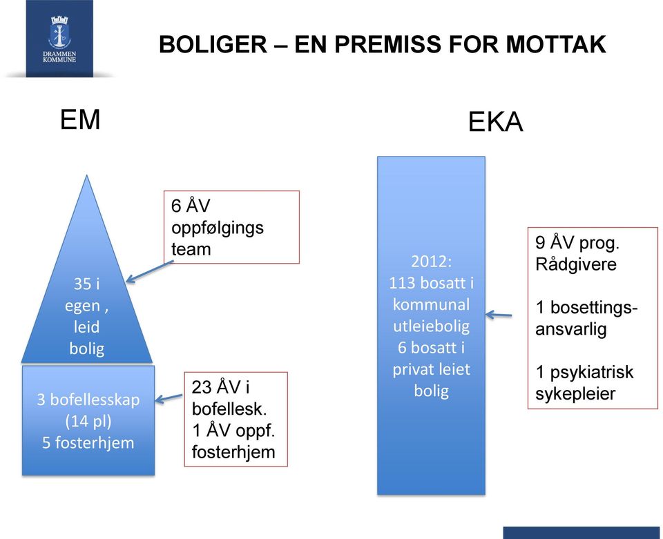 fosterhjem 2012: 113 bosatt i kommunal utleiebolig 6 bosatt i privat