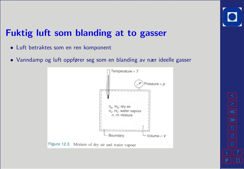 ren komponent Vanndamp og luft