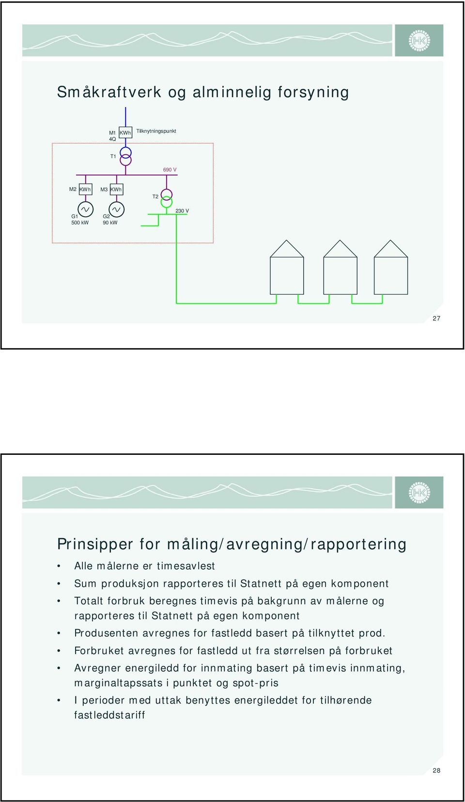 Statnett på egen komponent Produsenten avregnes for fastledd basert på tilknyttet prod.