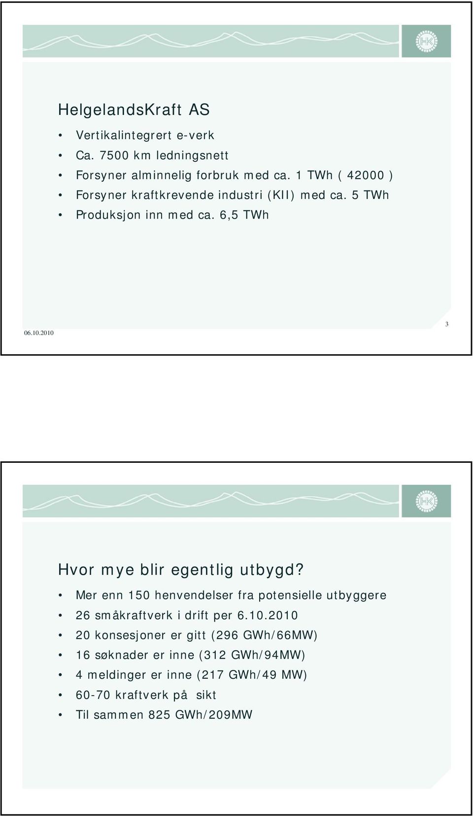 2010 3 Hvor mye blir egentlig utbygd? Mer enn 150 henvendelser fra potensielle utbyggere 26 småkraftverk i drift per