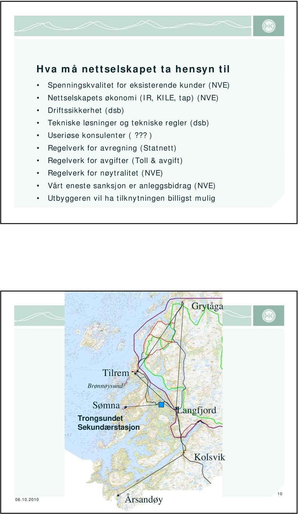 ?? ) Regelverk for avregning (Statnett) Regelverk for avgifter (Toll & avgift) Regelverk for nøytralitet (NVE) Vårt eneste