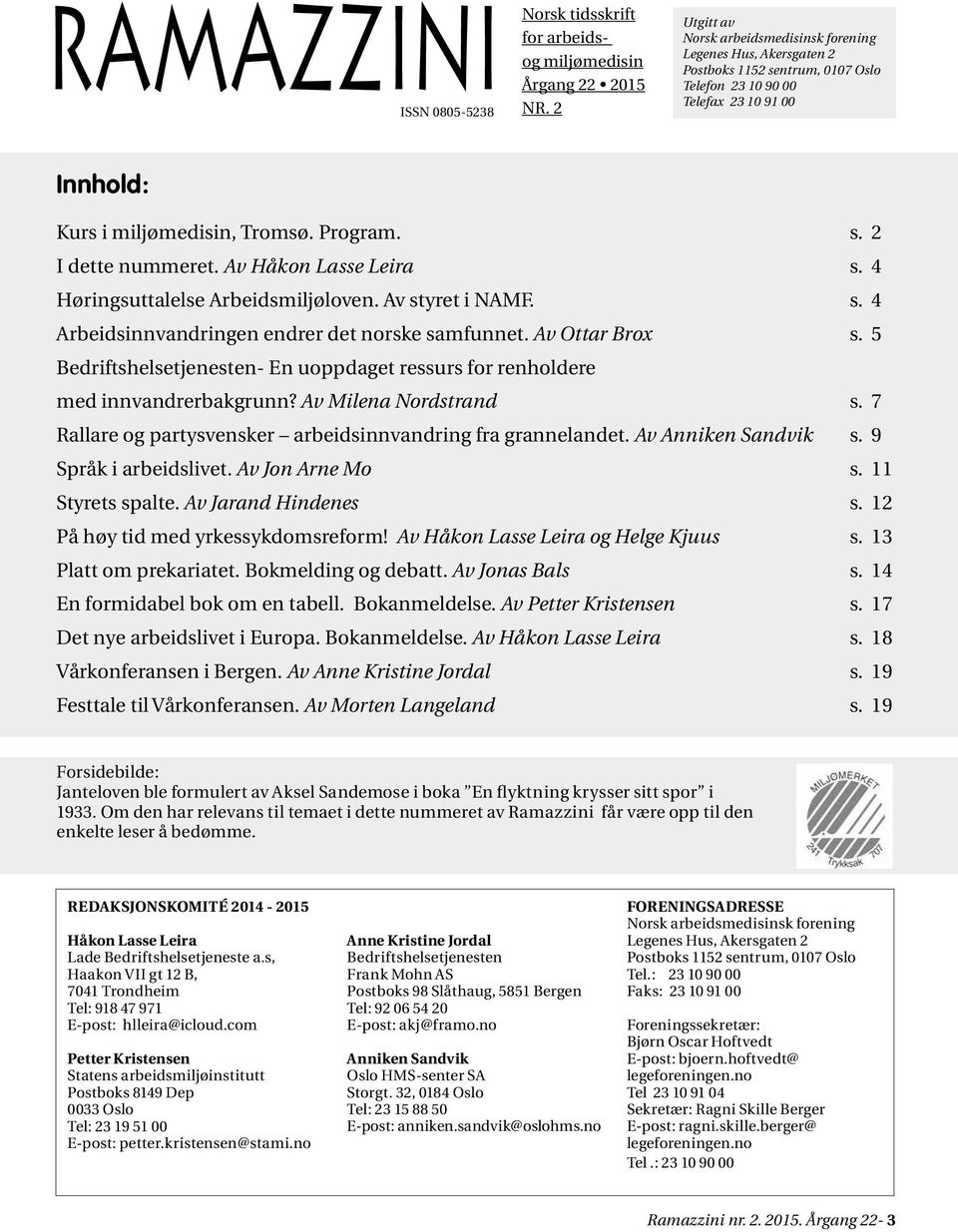 Norsk tidsskrift for arbeids- og miljømedisin Årgang Nr. 2 - PDF Free  Download