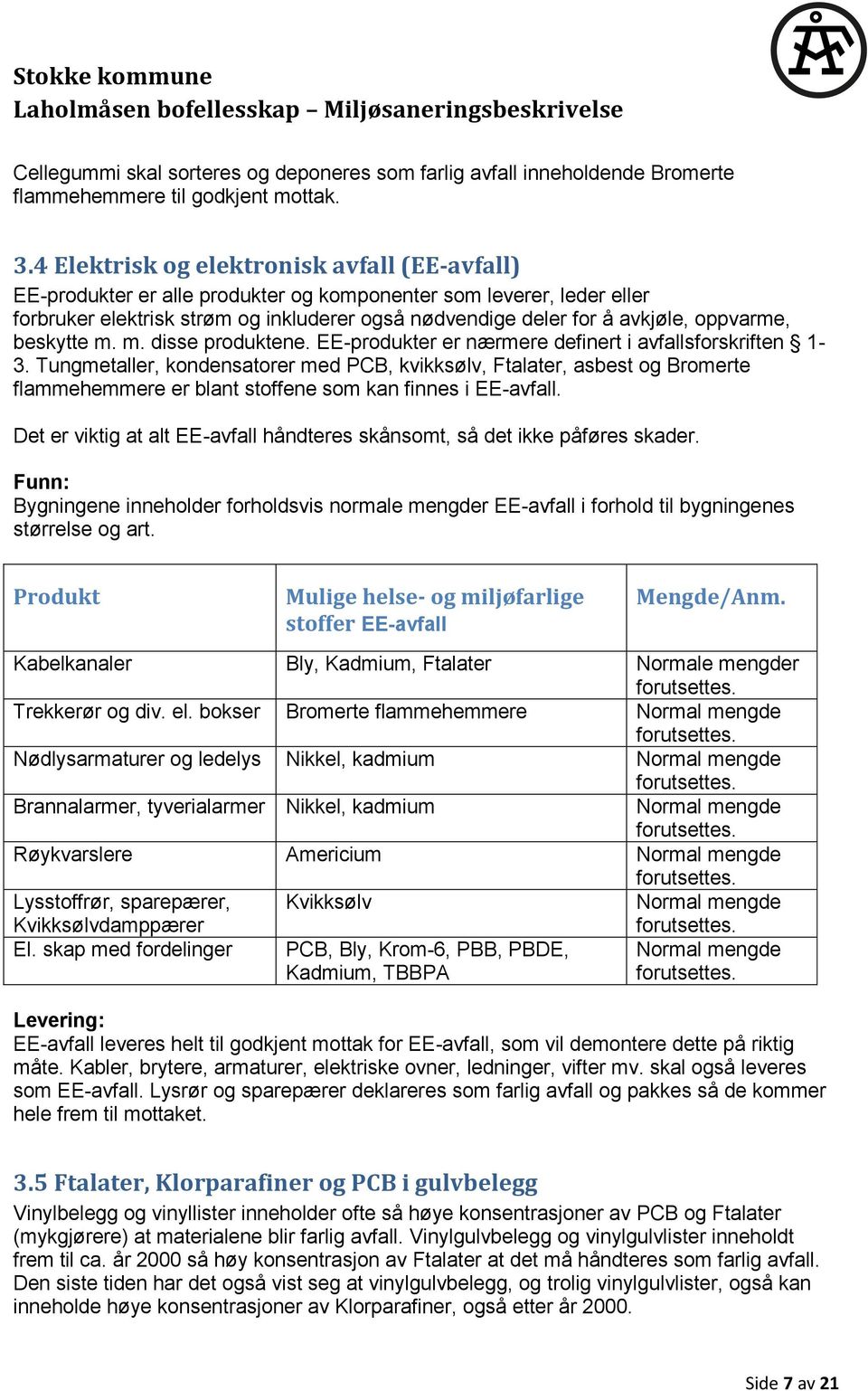 oppvarme, beskytte m. m. disse produktene. EE-produkter er nærmere definert i avfallsforskriften 1-3.