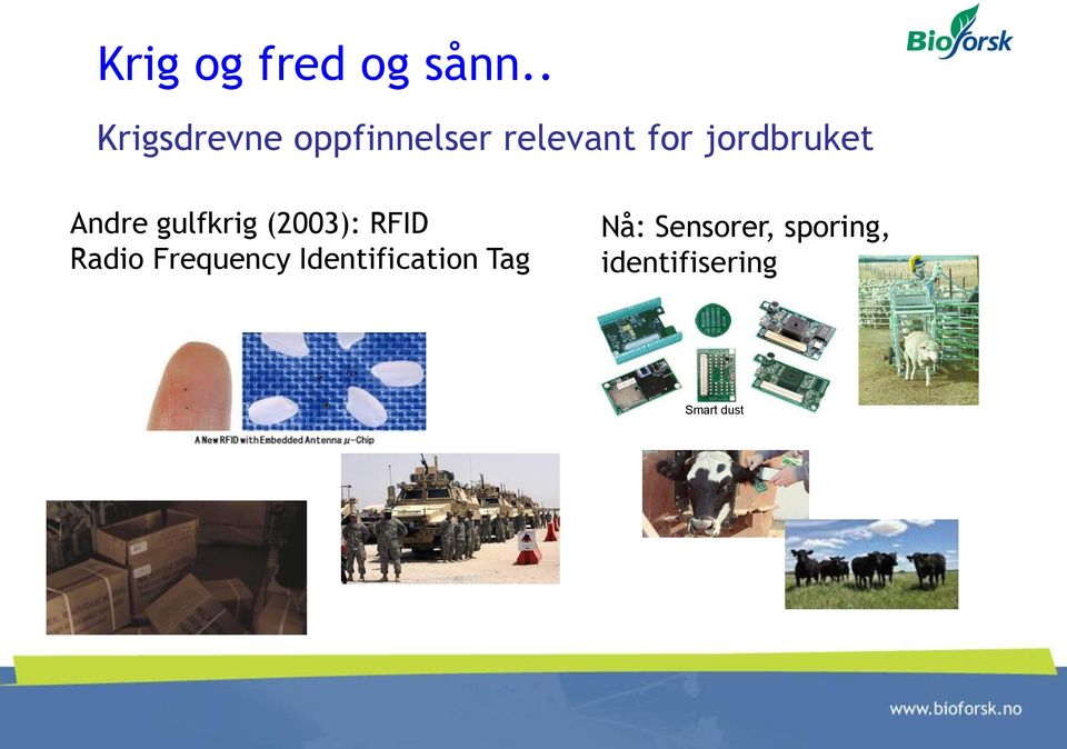 jordbruket Andre gulfkrig (2003): RFID Radio