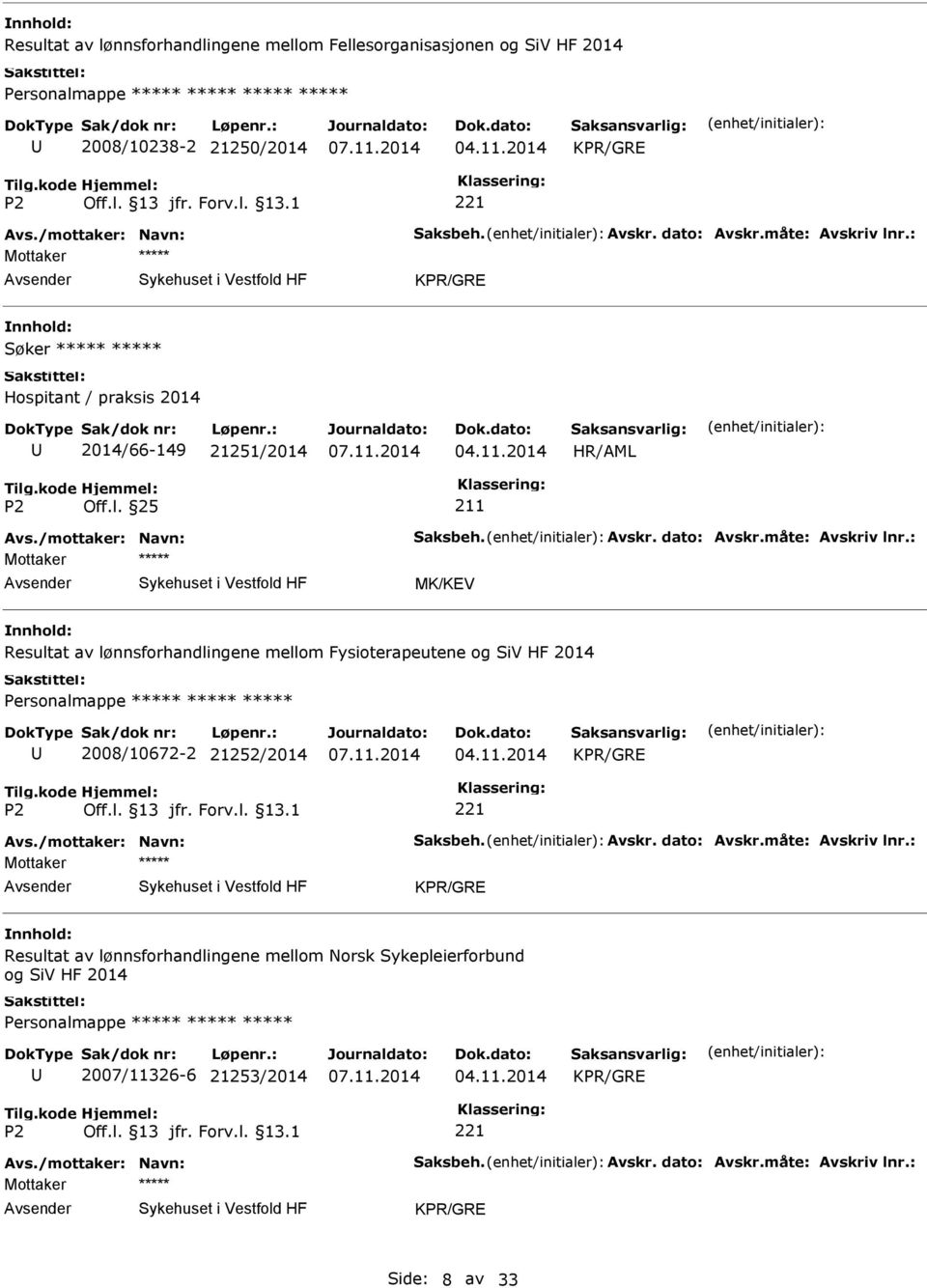 /mottaker: Navn: Saksbeh. Avskr. dato: Avskr.måte: Avskriv lnr.