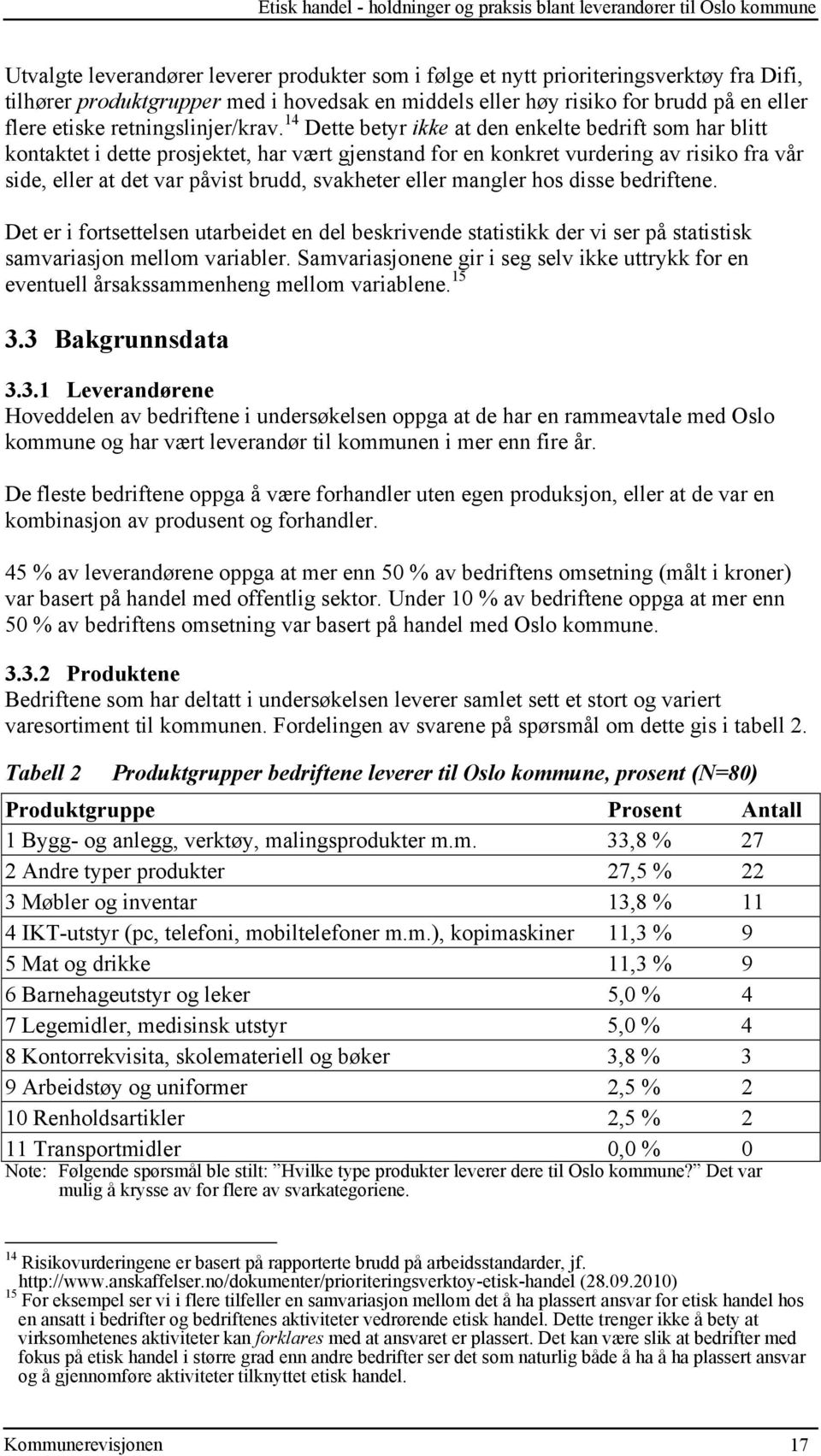 14 Dette betyr ikke at den enkelte bedrift som har blitt kontaktet i dette prosjektet, har vært gjenstand for en konkret vurdering av risiko fra vår side, eller at det var påvist brudd, svakheter