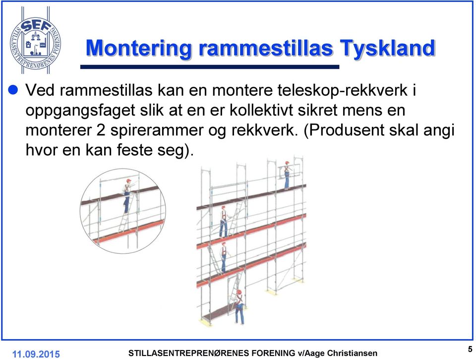 en er kollektivt sikret mens en monterer 2 spirerammer