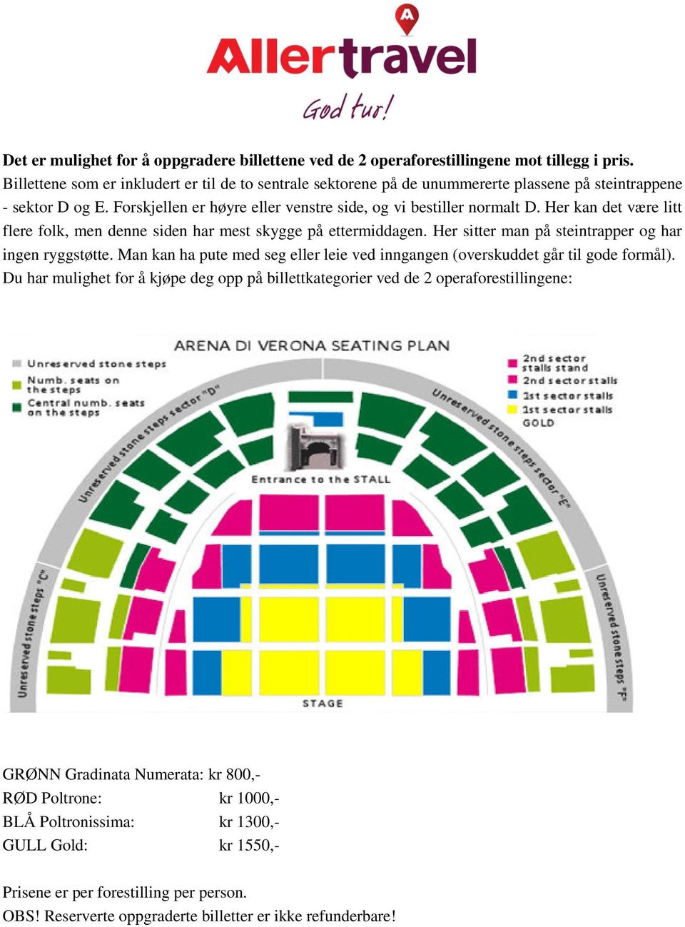 Her kan det være litt flere folk, men denne siden har mest skygge på ettermiddagen. Her sitter man på steintrapper og har ingen ryggstøtte.