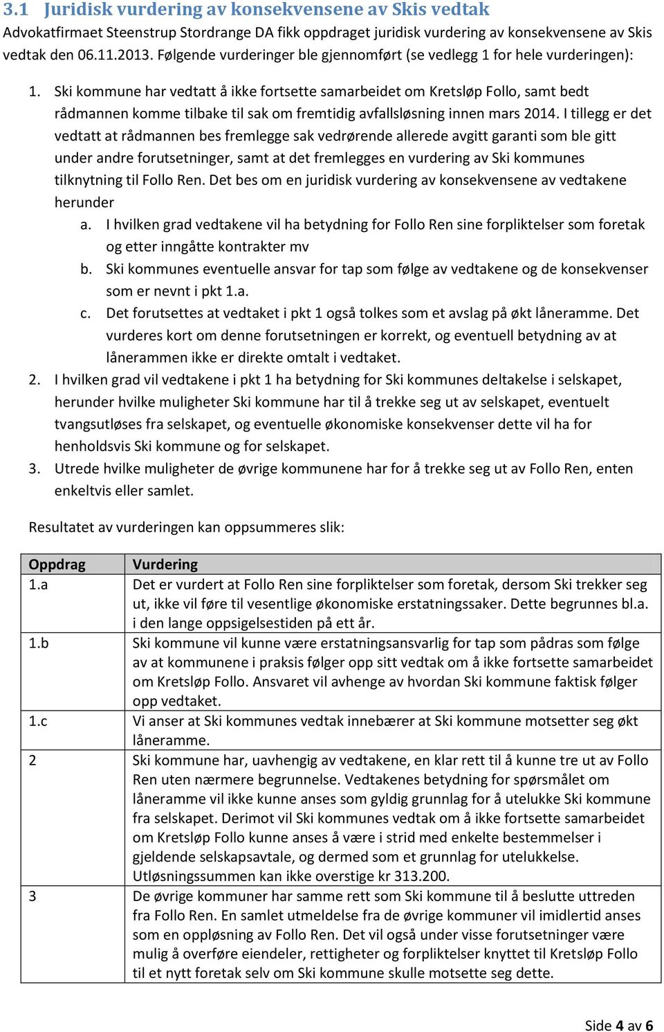 Ski kommune har vedtatt å ikke fortsette samarbeidet om Kretsløp Follo, samt bedt rådmannen komme tilbake til sak om fremtidig avfallsløsning innen mars 2014.