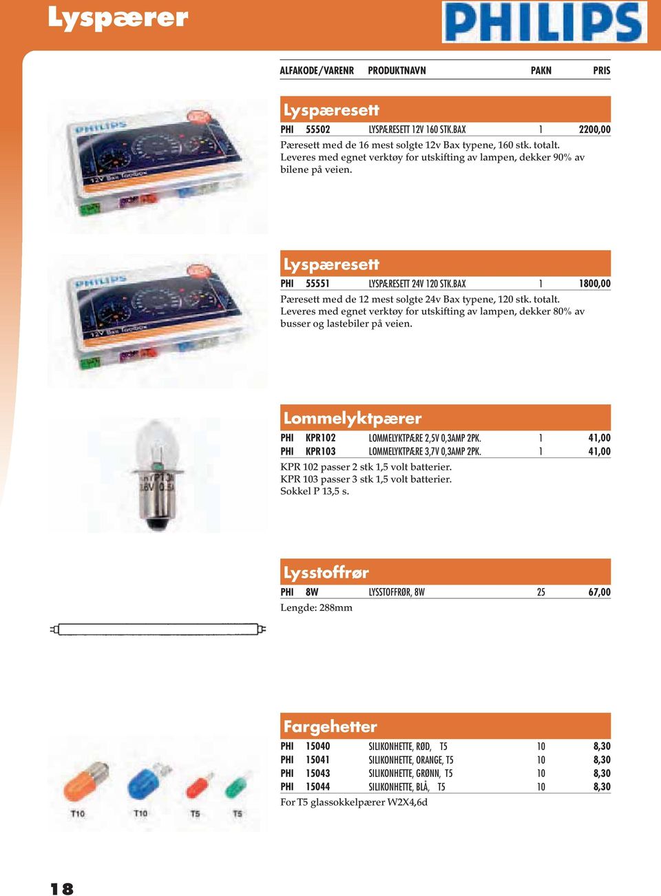 totalt. Leveres med egnet verktøy for utskifting av lampen, dekker 80% av busser og lastebiler på veien. Lommelyktpærer PHI KPR102 LOMMELYKTPÆRE 2,5V 0,3AMP 2PK.