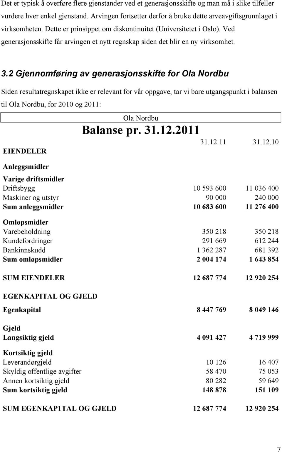 Ved generasjonsskifte får arvingen et nytt regnskap siden det blir en ny virksomhet. 3.