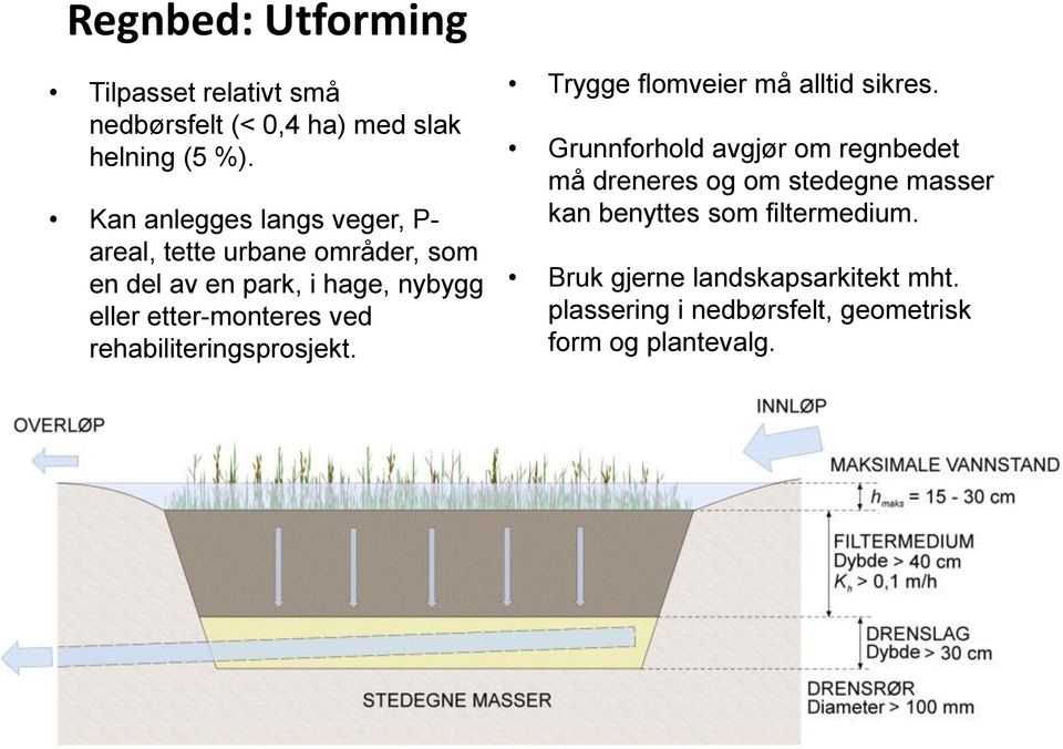 etter-monteres ved rehabiliteringsprosjekt. Trygge flomveier må alltid sikres.