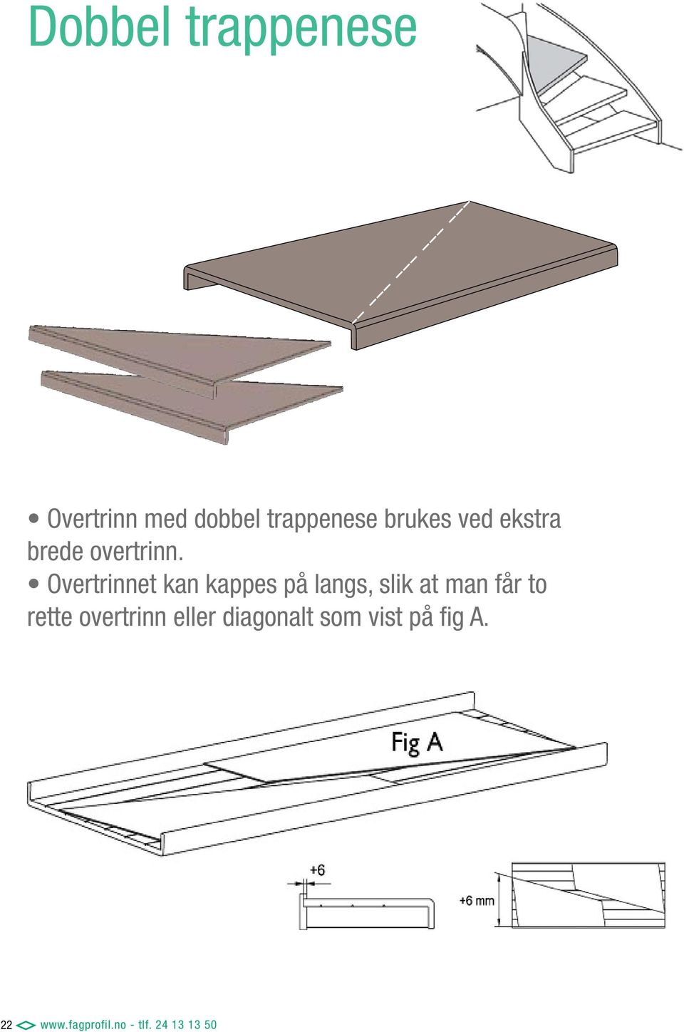 Overtrinnet kan kappes på langs, slik at man får to