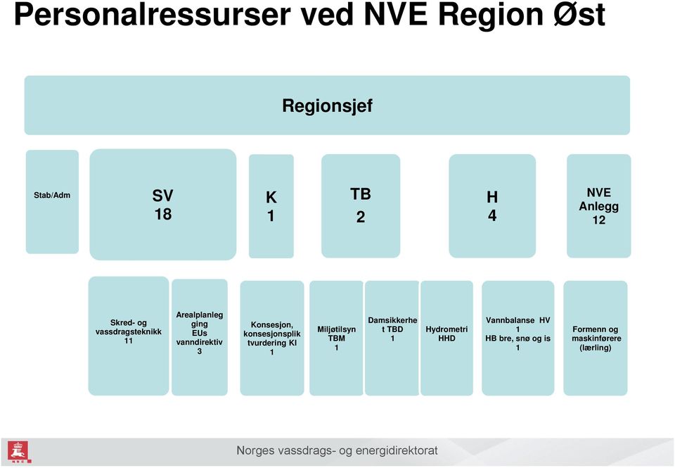 Konsesjon, konsesjonsplik tvurdering KI 1 Miljøtilsyn TBM 1 Damsikkerhe ttbd 1