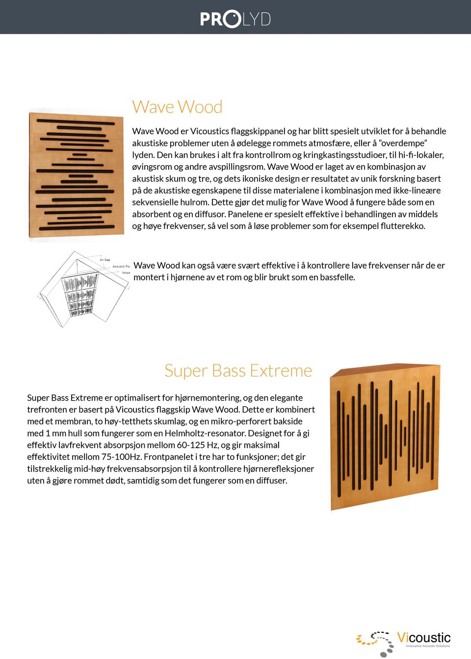 Wave Wood er laget av en kombinasjon av akustisk skum og tre, og dets ikoniske design er resultatet av unik forskning basert på de akustiske egenskapene til disse materialene i kombinasjon med