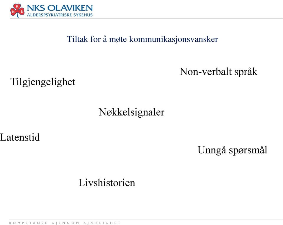 Tilgjengelighet Non-verbalt