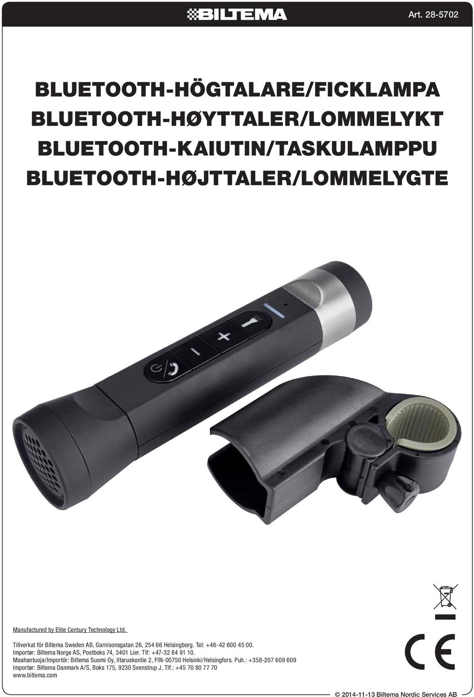 BLUETOOTH-HÖGTALARE/FICKLAMPA BLUETOOTH-HØYTTALER/LOMMELYKT  BLUETOOTH-KAIUTIN/TASKULAMPPU BLUETOOTH-HØJTTALER/LOMMELYGTE - PDF Free  Download