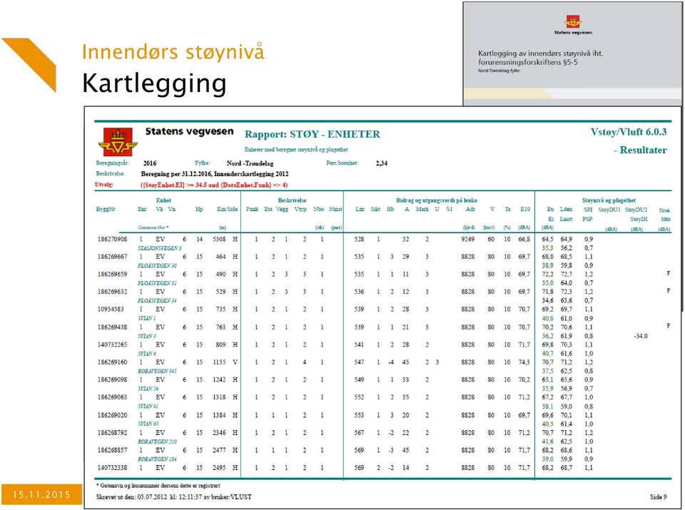 der hvor det er bygd skjermer eller gjennomført fasadetiltak Beregne