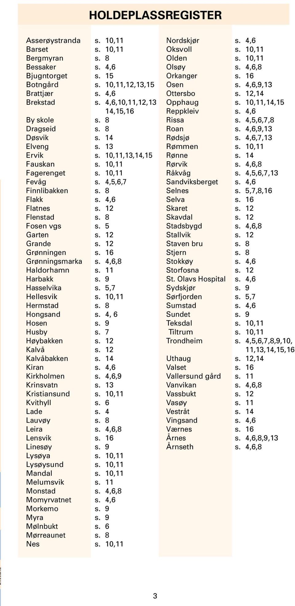 5 Garten s. 12 Grande s. 12 Grønningen s. 16 Grønningsmarka s. 4,6,8 Haldorhamn s. 11 Harbakk s. 9 Hasselvika s. 5,7 Hellesvik s. 10,11 Hermstad s. 8 Hongsand s. 4, 6 Hosen s. 9 Husby s.