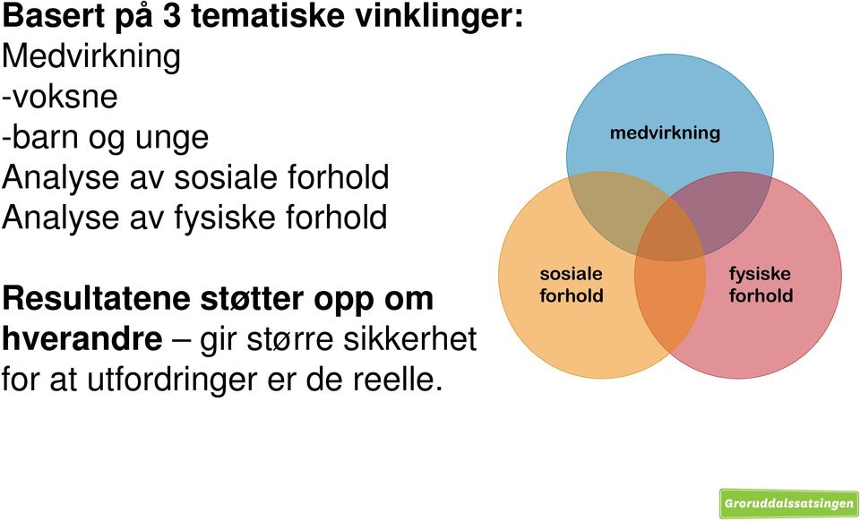 medvirkning Resultatene støtter opp om hverandre gir større