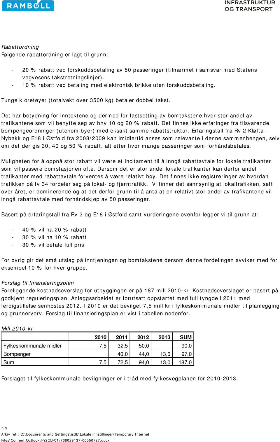 Det har betydning for inntektene og dermed for fastsetting av bomtakstene hvor stor andel av trafikantene som vil benytte seg av hhv 10 og 20 % rabatt.