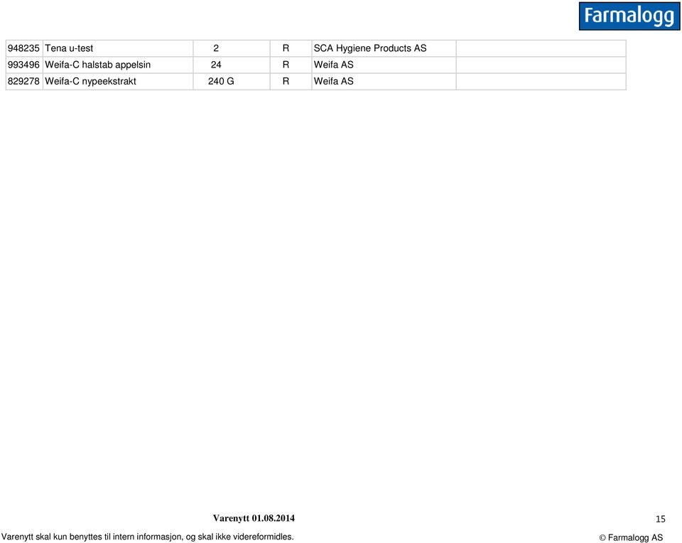 appelsin 24 R Weifa AS 829278 Weifa-C