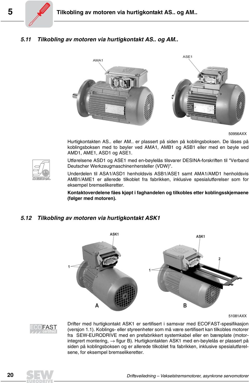 Utførelsene ASD1 og ASE1 med enbøylelås tilsvarer DESINAforskriften til "Verband Deutscher Werkzeugmaschinenhersteller (VDW)".