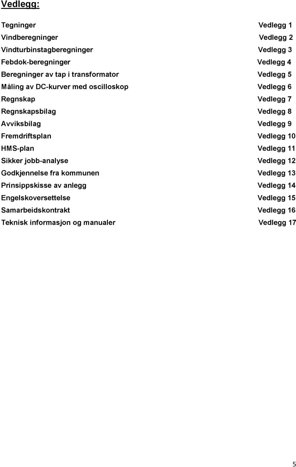 Avviksbilag Vedlegg 9 Fremdriftsplan Vedlegg 10 HMS-plan Vedlegg 11 Sikker jobb-analyse Vedlegg 12 Godkjennelse fra kommunen Vedlegg