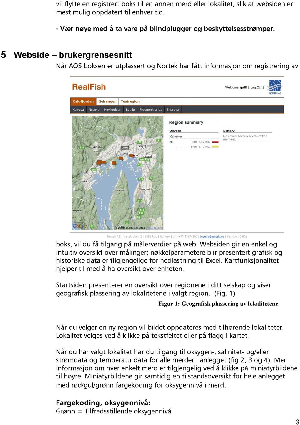 Websiden gir en enkel og intuitiv oversikt over målinger; nøkkelparametere blir presentert grafisk og historiske data er tilgjengelige for nedlastning til Excel.