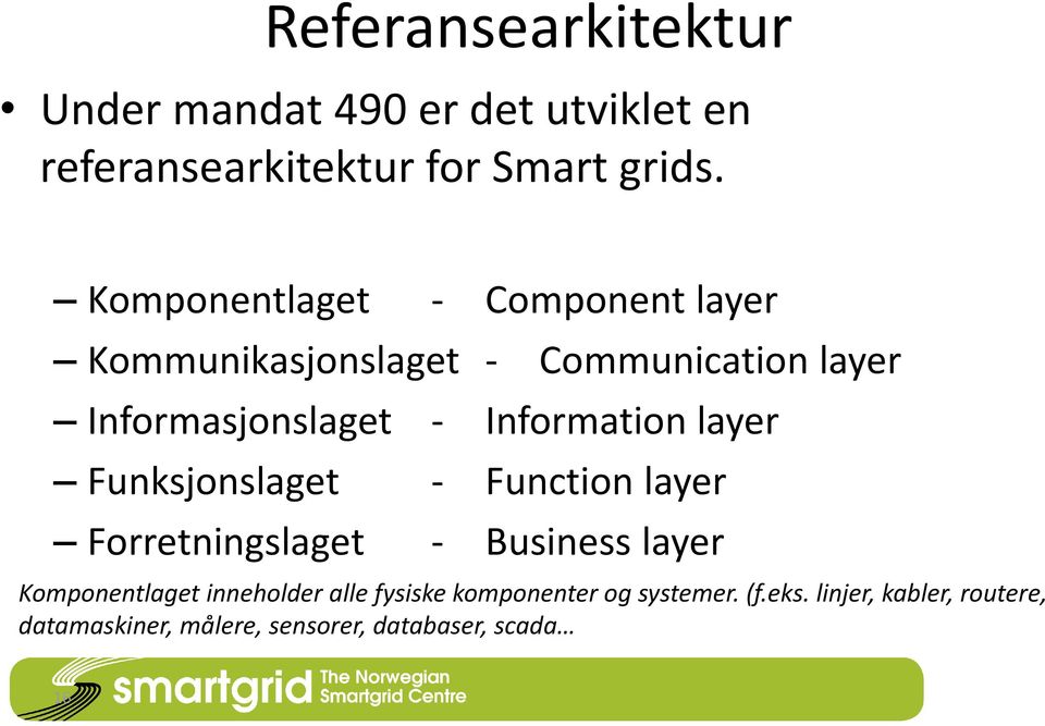 Information layer Funksjonslaget - Function layer Forretningslaget - Business layer Komponentlaget