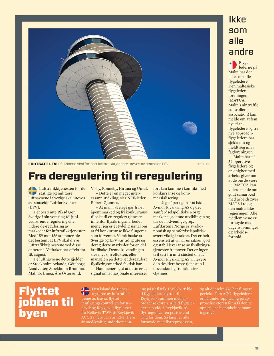 Det bestemte Riksdagen i Sverige i sin votering 18. juni. vedrørende regulering eller videre de-regulering av markedet for lufttrafikktjenester.