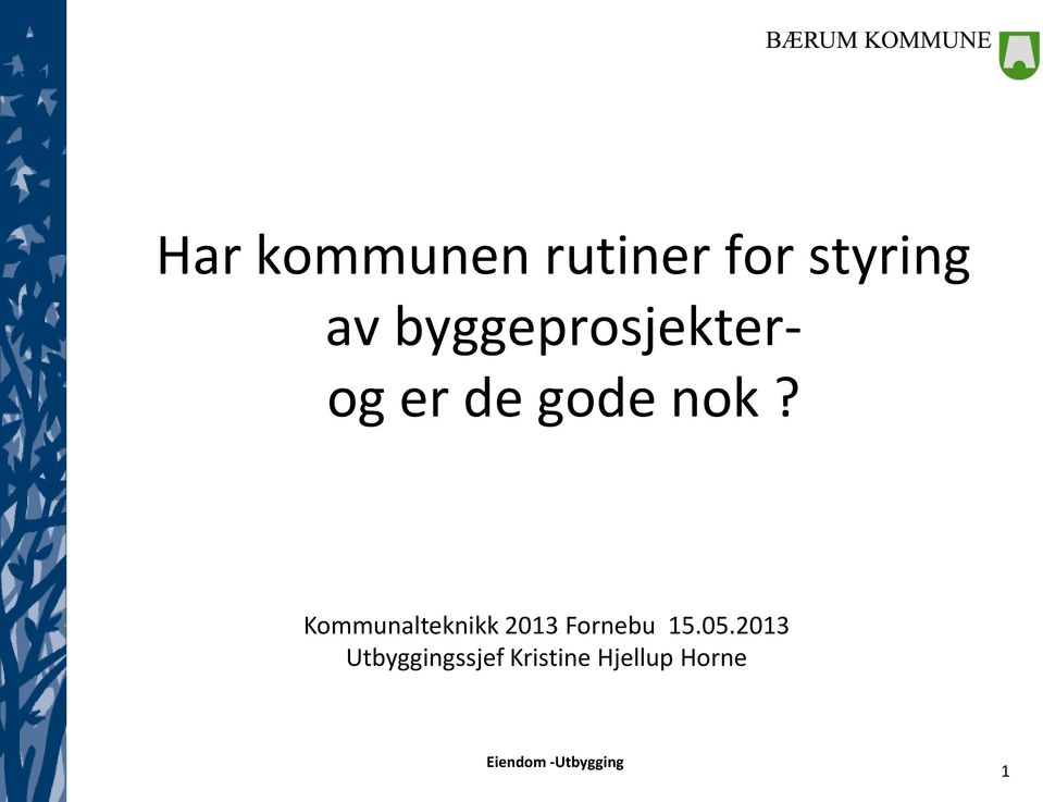 Kommunalteknikk 2013 Fornebu 15.05.