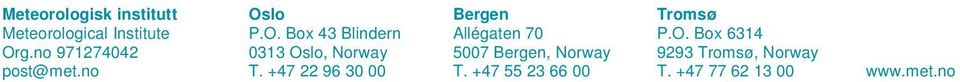 +47 22 96 30 00 Bergen Allégaten 70 5007 Bergen, Norway T.