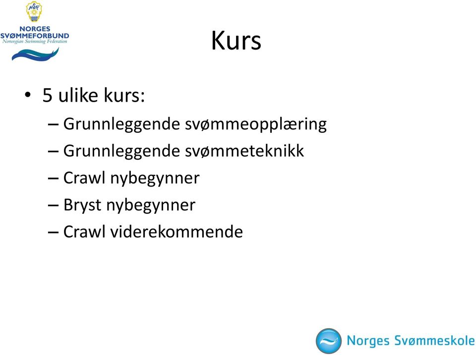 svømmeteknikk Crawl nybegynner