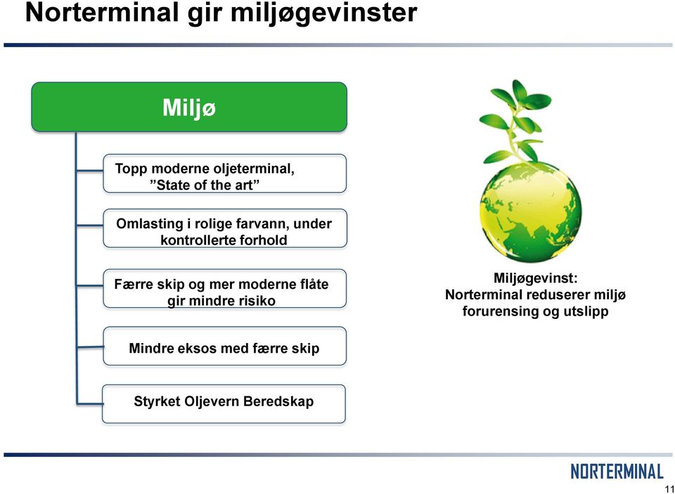 moderne flåte gir mindre risiko Miljøgevinst: Norterminal reduserer miljø