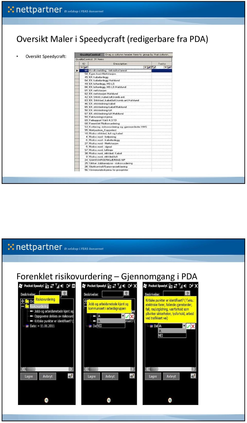 Oversikt Speedycraft: