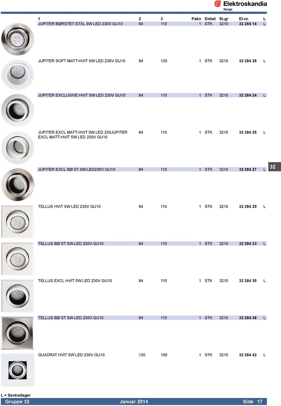 110 1 STK 3210 32 284 24 L JUPITER EXCL MATT-HVIT 5W LED 230JUPITER EXCL MATT-HVIT 5W LED 230V GU10 84 110 1 STK 3210 32 284 25 L JUPITER EXCL BØ ST 5W LED230V GU10 84 110 1 STK 3210 32