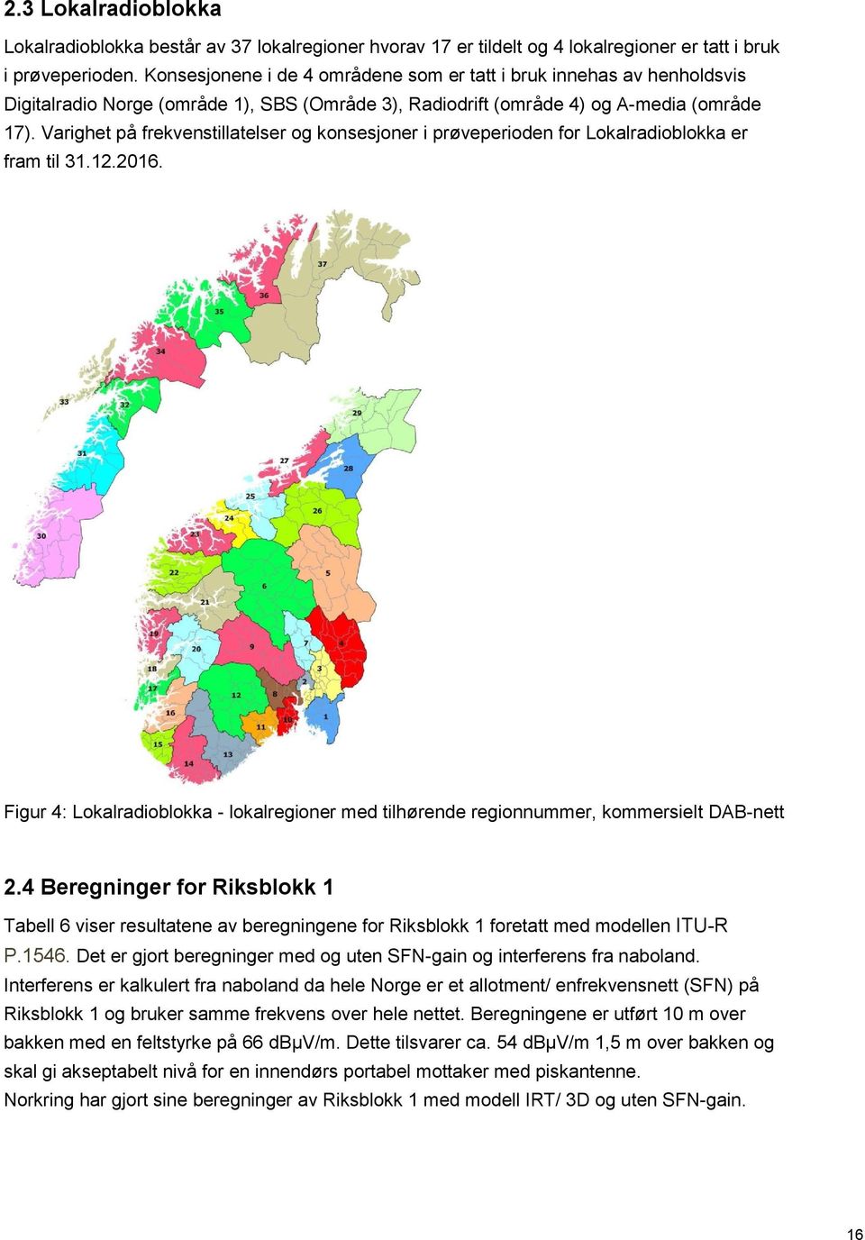 Varighet på frekvenstillatelser og konsesjoner i prøveperioden for Lokalradioblokka er fram til 31.12.2016.