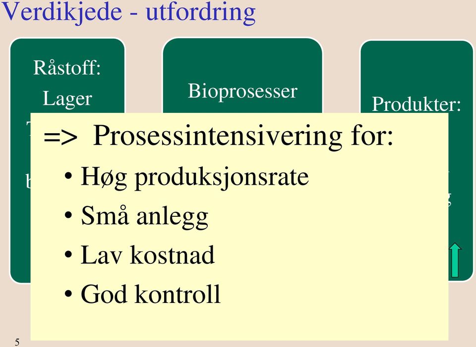 Høg produksjonsrate Små anlegg Lav kostnad minus God