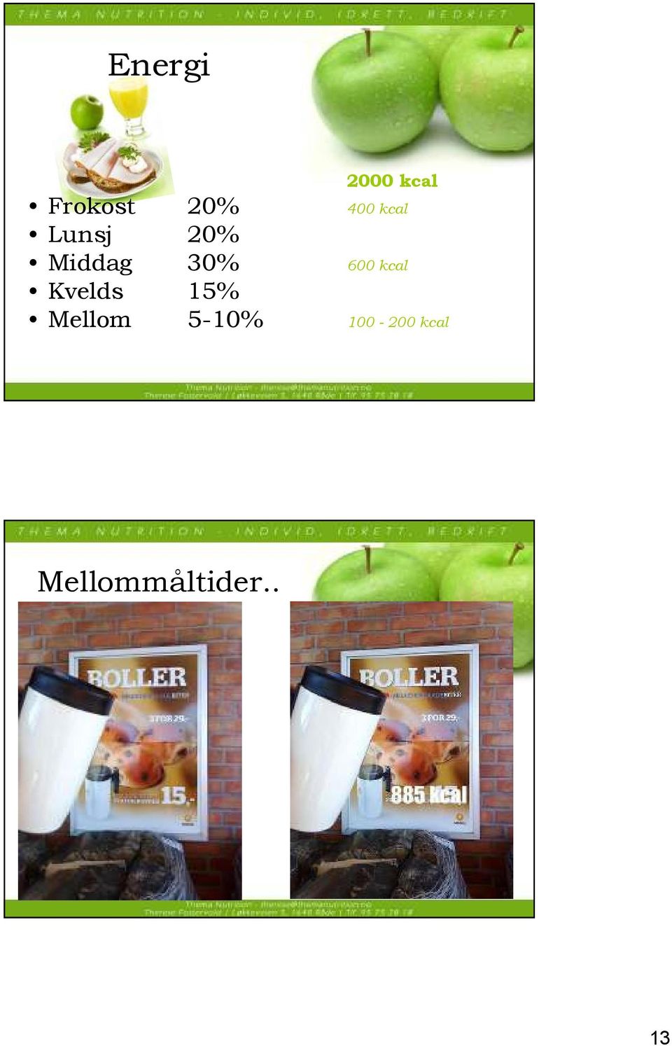 600 kcal Kvelds 15% Mellom