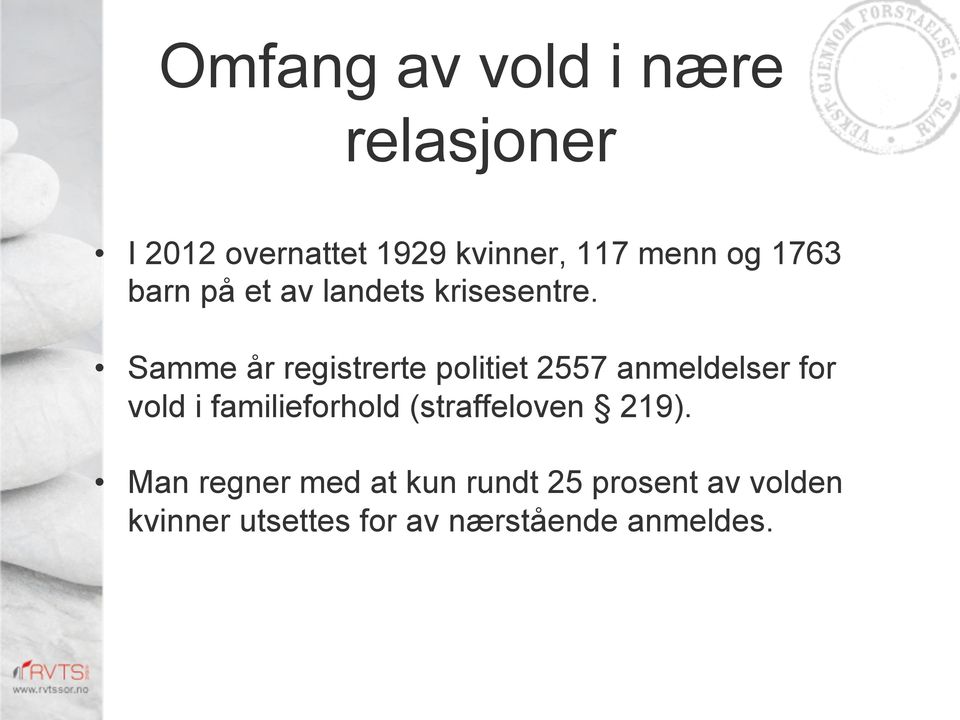 Samme år registrerte politiet 2557 anmeldelser for vold i familieforhold