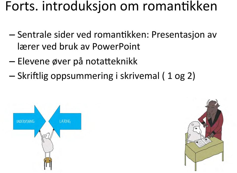 romanckken: Presentasjon av lærer ved bruk av