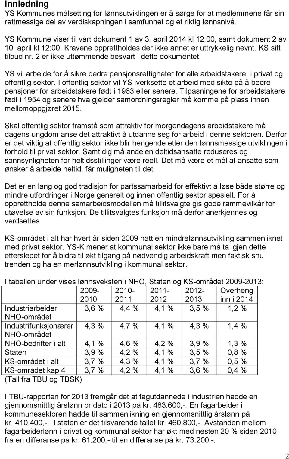 2 er ikke uttømmende besvart i dette dokumentet. YS vil arbeide for å sikre bedre pensjonsrettigheter for alle arbeidstakere, i privat og offentlig sektor.